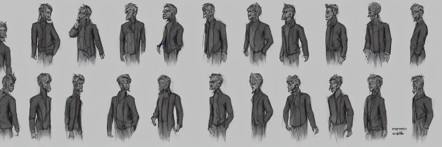 Prompt: male character study of male tori spelling, clear faces, screenwriter, introvert, outsider, geek, disturbed, emotional, character sheet, fine details, concept design, contrast, kim jung gi, pixar and da vinci, trending on artstation, 8 k, full body and head, turnaround, front view, back view, ultra wide angle