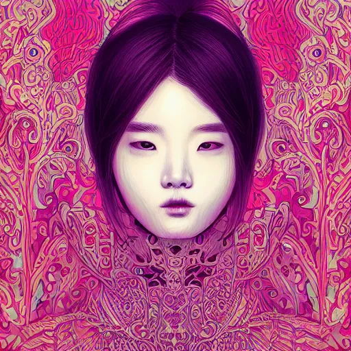 Image similar to the portrait of an absurdly beautiful, graceful, elegant, and sophisticated young kpop idol made of bulbs of garlic, an ultrafine detailed illustration by james jean, intricate linework, bright colors, final fantasy, behance contest winner, vanitas, angular, altermodern, unreal engine 5 highly rendered, global illumination, radiant light, detailed and intricate environment