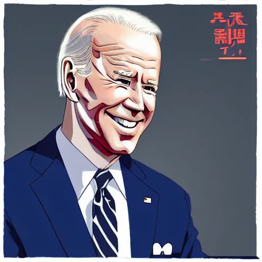 Image similar to joe biden in the style of anime