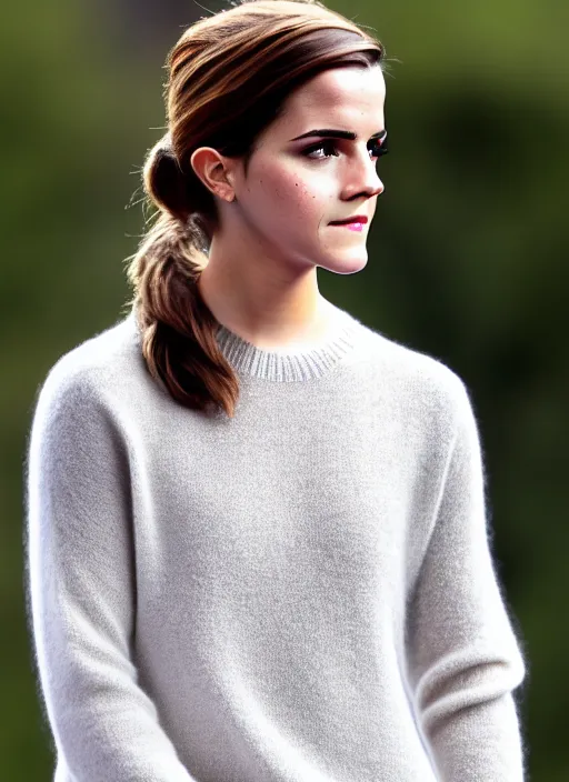 Image similar to kathulu sweater made of cashmere on Emma Watson