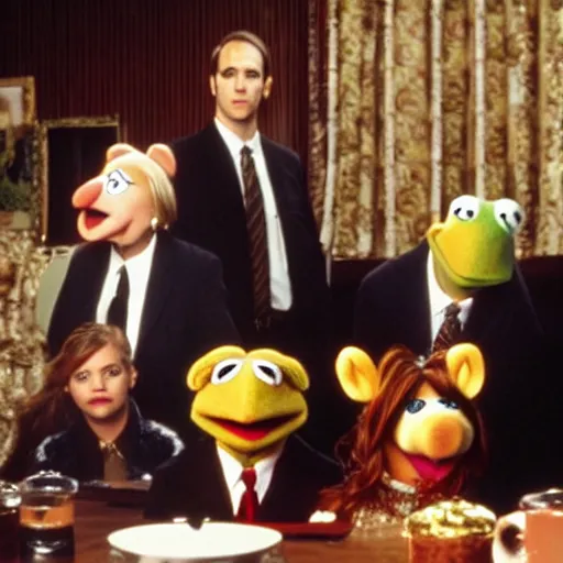 Prompt: a still of the muppets in the sopranos,