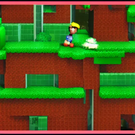 Image similar to 3D platformer game on the original Playstation 1 console