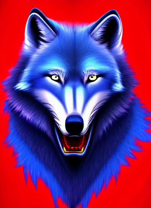 blue wolf, red eyes highly detailed, deep focus, | Stable Diffusion |  OpenArt