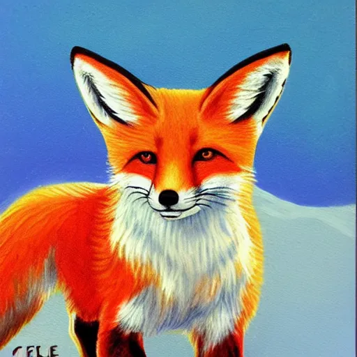 Image similar to child fox comet. painting by carle eric