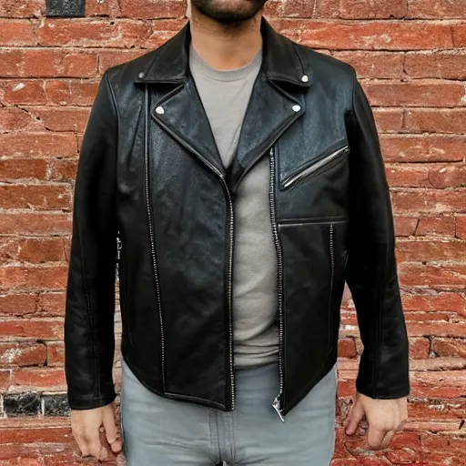 Prompt: photo of forg wearing leather jacket