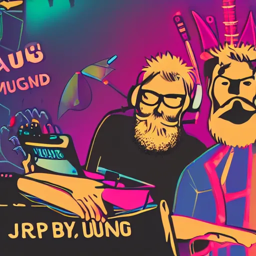 Image similar to beardthug, dj, music festival, hyperrealistic