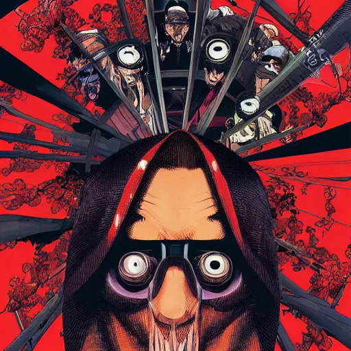 Image similar to portrait of crazy mister x, symmetrical, by yoichi hatakenaka, masamune shirow, josan gonzales and dan mumford, ayami kojima, takato yamamoto, barclay shaw, karol bak, yukito kishiro