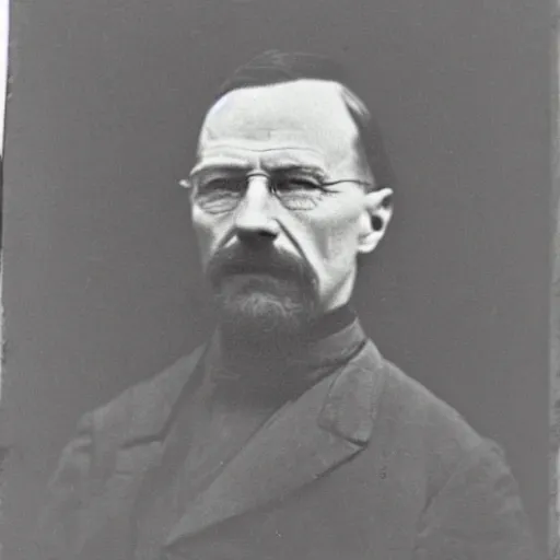 Prompt: tintype photo of walter white, 1 8 8 0 s