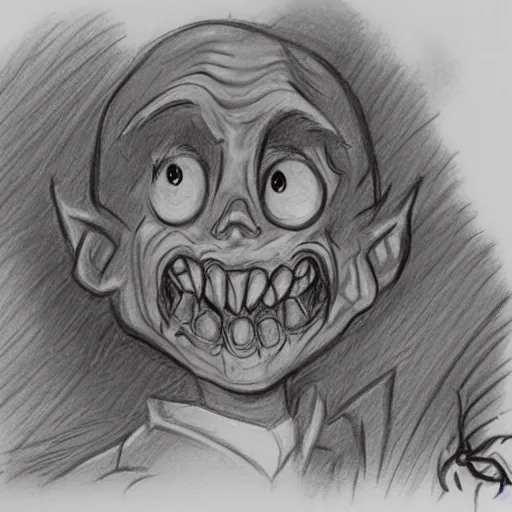 Prompt: a milt kahl pencil sketch a lovecraftian zombie horror loomis
