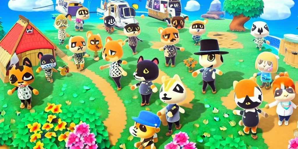 Prompt: M.C. Escher Animal Crossing: New Horizons