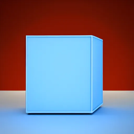 Image similar to single blue cube, studio light, octane render