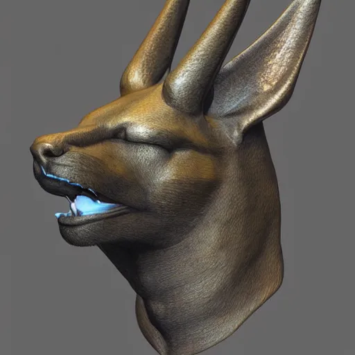 Prompt: anubis head, highly detailed, digital sculpture, colored