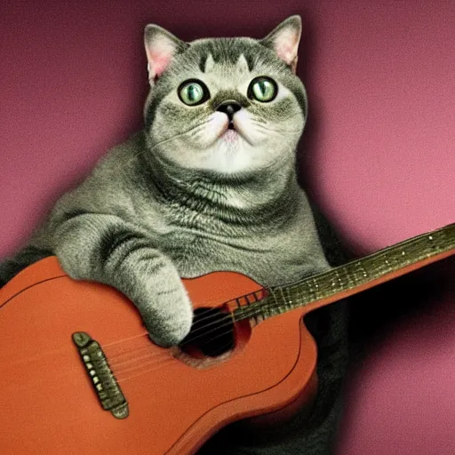 Image similar to british shorthair cat playing the guitar