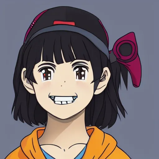 Image similar to hila klein with crooked teeth, recovering from drugs, anime style, digital art, cute, teddy fresh