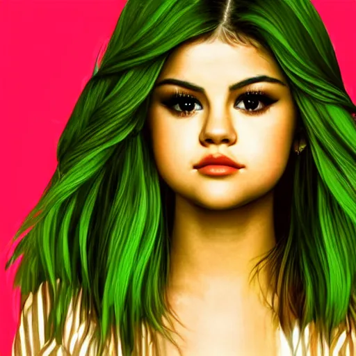 Image similar to an illustration of selena gomez as celery