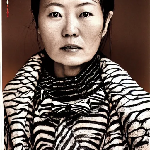 Image similar to A Chinese woman wearing clothes from 2078, portrait, Taschen, by David Bailey