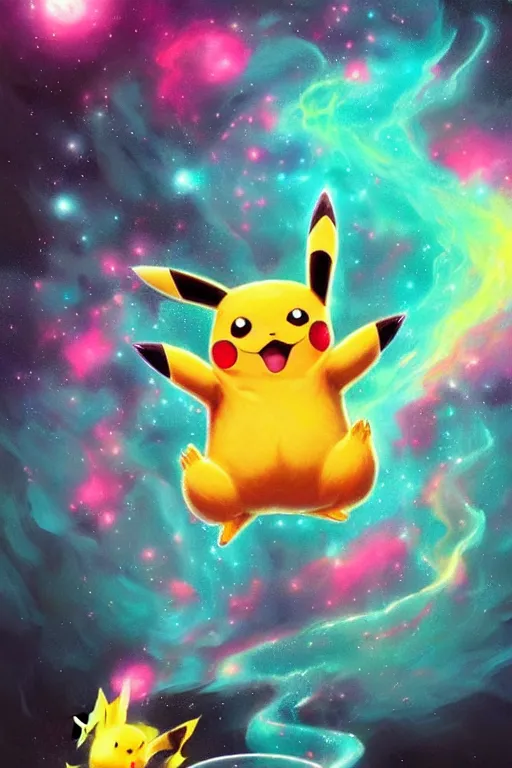 colorful pokemon pikachu-Artwork by @ tuman_69