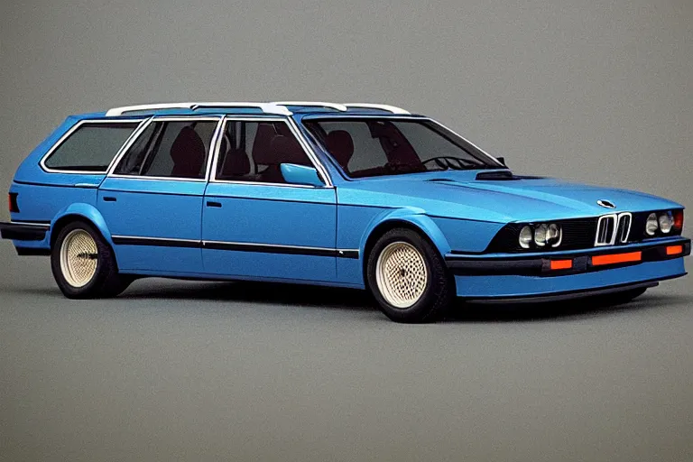 Prompt: intricate, 3 d, 1 9 8 4 bmw m 1 estate wagon, style by caspar david friedrich and wayne barlowe and ted nasmith.