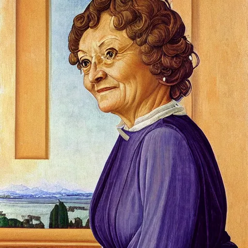 Image similar to oil Painting of Estelle Getty by Botticelli