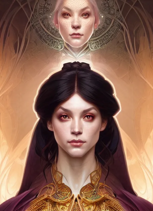 Prompt: symmetry!! portrait of a female sorcerer, dar fantasy, intricate, elegant, highly detailed, my rendition, digital painting, artstation, concept art, smooth, sharp focus, illustration, art by artgerm and greg rutkowski and alphonse mucha and huang guangjian and gil elvgren and sachin teng