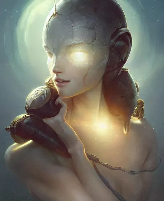 Image similar to simplicity, portrait of a alien insect, adorable, childlike, milky way environment, ultra realistic, concept art, intricate details, cheerful, highly detailed, photorealistic, octane render, 8 k, unreal engine. art by artgerm and greg rutkowski and alphonse mucha