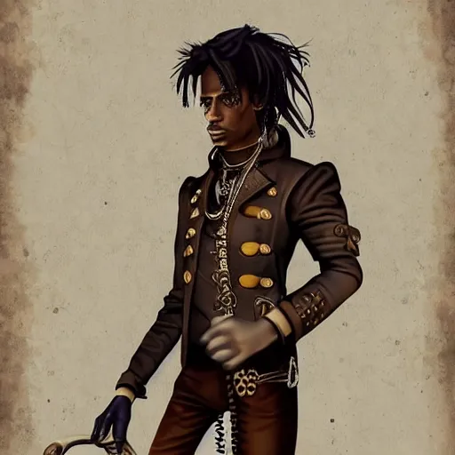 Image similar to playboi carti in steampunk style digital art 4 k the detailed super realistic