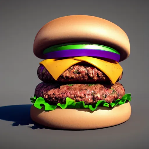 Prompt: Burger, unreal render, trending on artstation