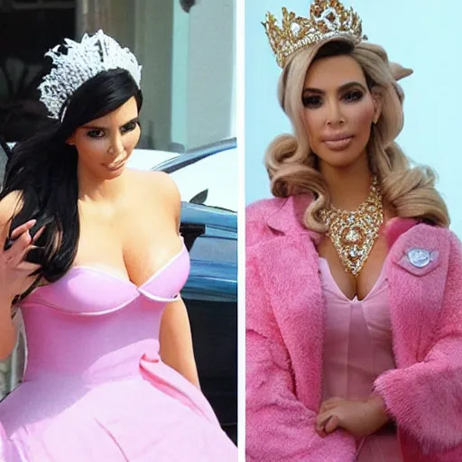 Image similar to kim kardashian as princess peach.