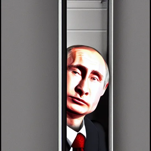 Prompt: Putin hiding in a wardrobe, digital art, trending on artstation, 4k