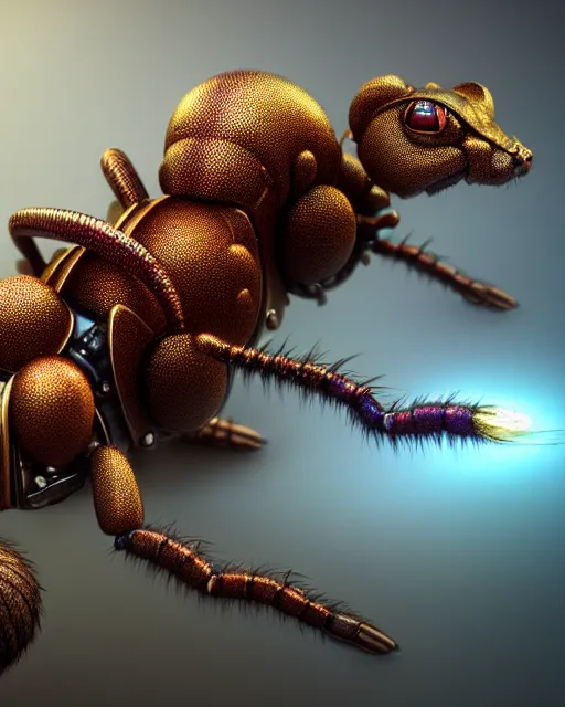 Image similar to dichroic ant lion, (((artstation, concept art, smooth, sharp focus, artgerm, Tomasz Alen Kopera, Peter Mohrbacher, donato giancola, Joseph Christian Leyendecker, WLOP, Boris Vallejo))), octane render, unreal engine, 3d render, , octane render, nvidia raytracing demo, grainy, muted