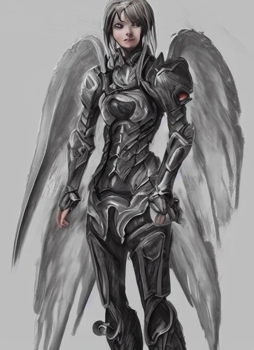 Image similar to concept art. angel knight girl. artsation trending. highly detailed