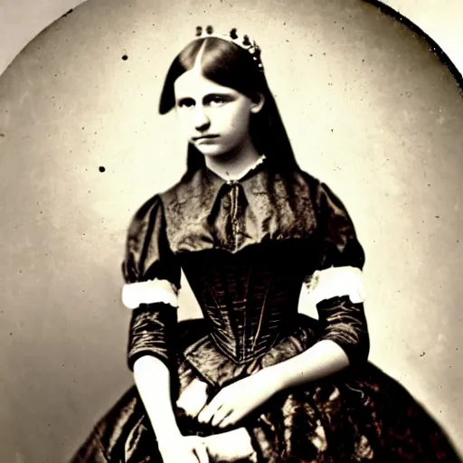 Image similar to clear photography of a beautiful and teenaged princess, circa 1 8 6 1