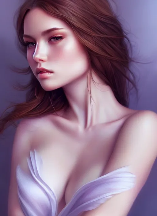 Image similar to a gorgeous female photo, professionally retouched, soft lighting, realistic, smooth face, full body shot, torso, dress, perfect eyes, wide angle, sharp focus on eyes, 8 k high definition, insanely detailed, intricate, elegant, art by artgerm, snowy winter