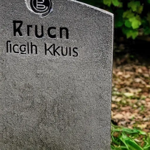 Prompt: paul krugman, a victim of great bitcoin flu, grave at highgate cemetery in london