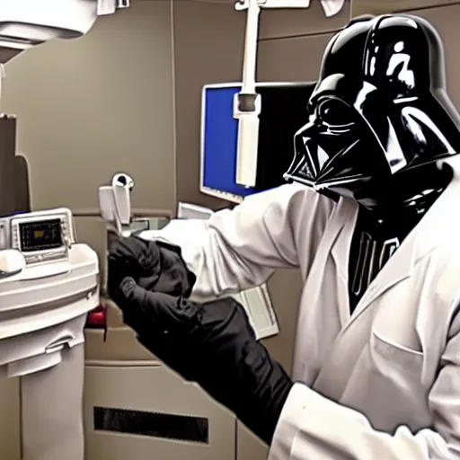darth vader doing open heart surgery documentary of Stable Diffusion