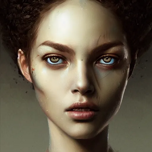 Image similar to a magical AI robot head, highly detailed, digital painting, smooth, sharp, beautiful face, expressive eyes, art by greg rutkowski and alex gray