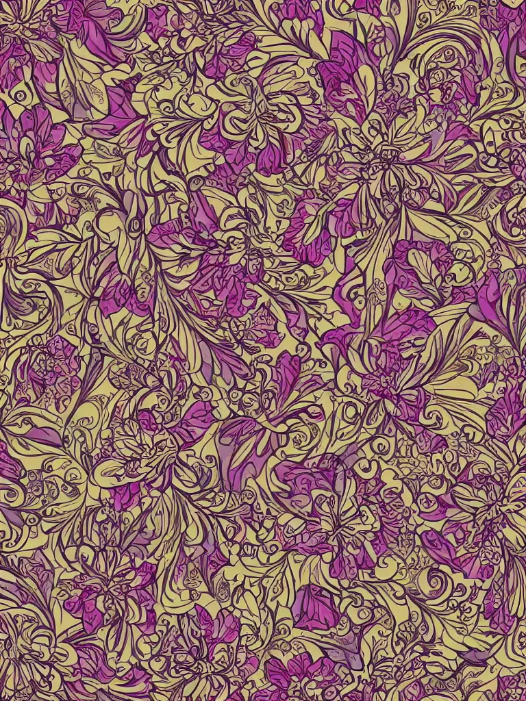 Prompt: ornate decorative floral pattern background, digital asset, line art, watercolour, pretty flowers, leaves, pbr, 8 k, kdp, perfect symmetry, in the style of, stamperia, and graphic 4 5,