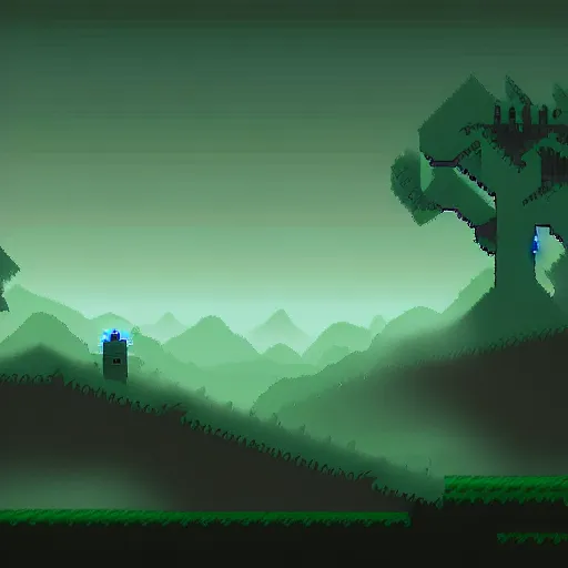 Image similar to ghost spooky landscape SNES pixel digital art landscape 4k, deviantart