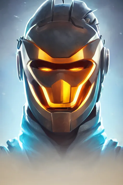 Image similar to epic mask helmet robot ninja portrait stylized as fornite style game design fanart by concept artist gervasio canda, behance hd by jesper ejsing, by rhads, makoto shinkai and lois van baarle, ilya kuvshinov, rossdraws global illumination radiating a glowing aura global illumination ray tracing hdr render in unreal engine 5