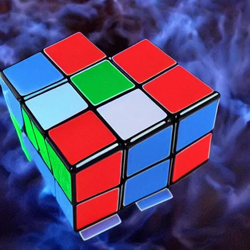 Image similar to a rubix cube made of lightning