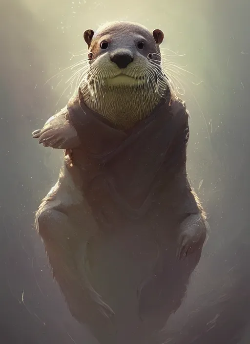 Prompt: a beautiful portrait of an anthropomorphic otter. character design by cory loftis, fenghua zhong, ryohei hase, ismail inceoglu and ruan jia. volumetric light, detailed, rendered in octane