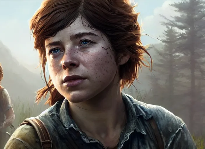 Ellie Williams from The Last of Us 1 in Red Dead, Stable Diffusion