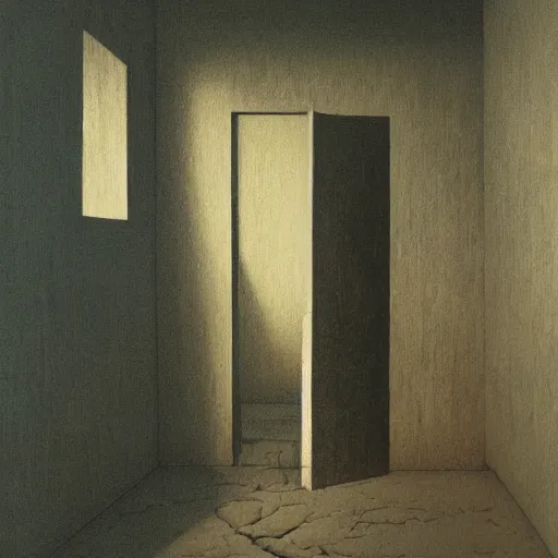 Image similar to monster in the room by zdzisław beksinski backrooms