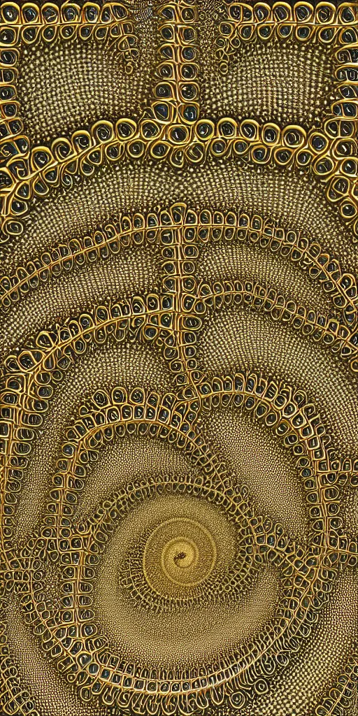 Image similar to hyper detailed ultra sharp of a beautiful fractal. trending on artstation, golden, delicate, facing camera, hyper realism, 1 4 5 0, engraving, ultra realistic, 8 k