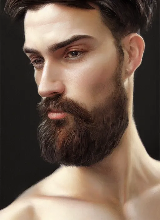 Prompt: portrait of Ernest Khalimov, thinking pose, sigma male, gigachad, medium black hair, Nordic crown, black luxurious suit, fantasy, elegant, realistic, highly detailed, digital painting, artstation, concept art, smooth, sharp focus, illustration, art by artgerm and greg rutkowski and alphonse mucha