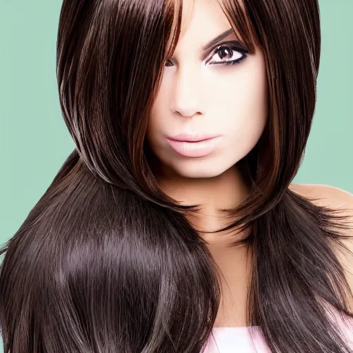Prompt: a dslr camera with a brunette wig, hyperrealistic