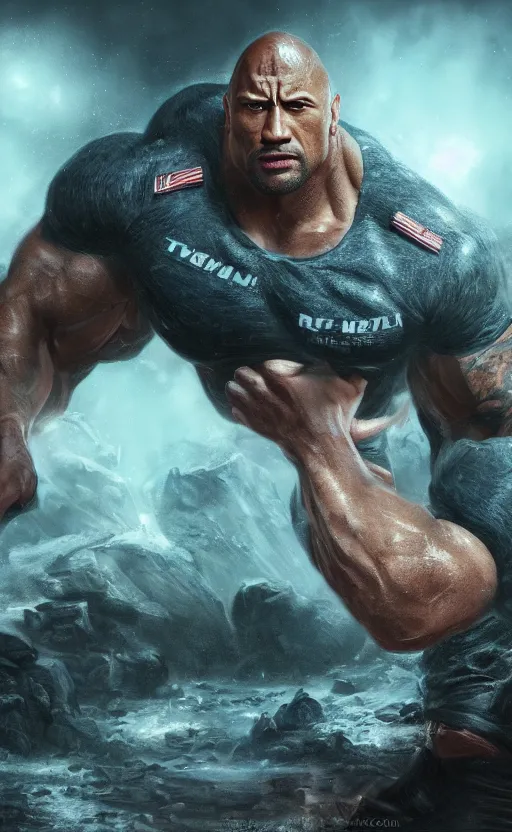 Image similar to dwayne johnson as the president, dynamic lighting, photorealistic fantasy concept art, trending on art station, stunning visuals, creative, cinematic, ultra detailed