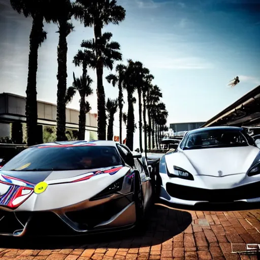 Image similar to love, diverse supercars, from behind, rebirth rituals, wide angle, elaborate, highly detailed, beautiful lighting