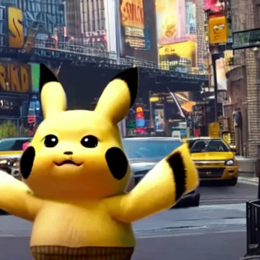 Image similar to detective pikachu in new york