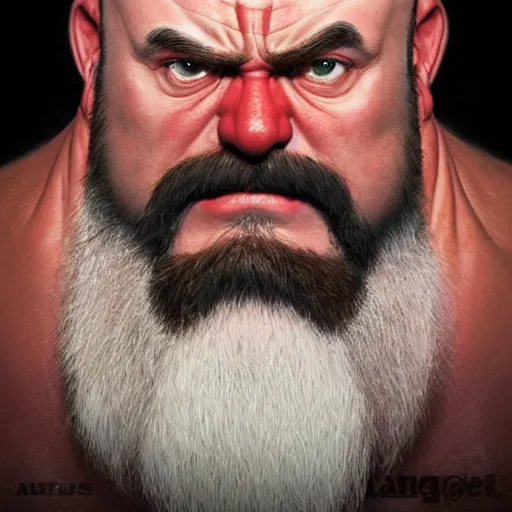 Image similar to david koechner as zangief from street fighter, spinning, ultra realistic, concept art, intricate details, eerie, highly detailed, photorealistic, octane render, 8 k, unreal engine. art by artgerm and greg rutkowski and magali villeneuve and alphonse mucha
